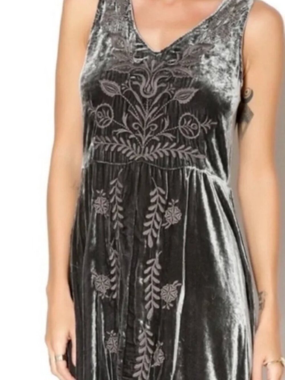 Johnny Was embroidered velvet dress M NWT